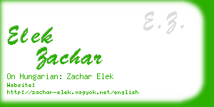 elek zachar business card